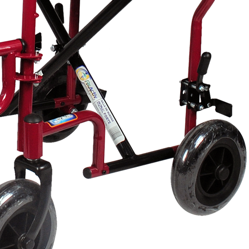 Silla de Ruedas  Forte de Traslado de Acero con Freno de Acompañante y Descansapies Desmontable - Color Rojo