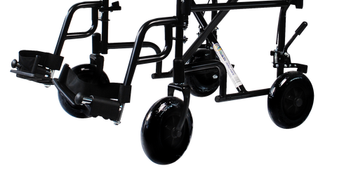 Silla de Ruedas  Forte de Traslado de Acero con Freno de Acompañante y Descansapies Desmontable - Color Negro