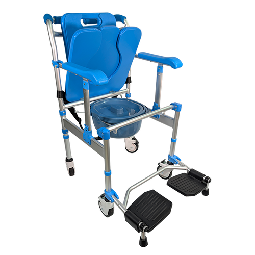 Silla Cómodo Ducha Bariátrica con Respaldo, Color Azul