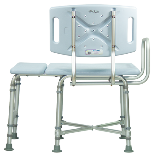  Banco Ducha Bariátrico de Aluminio Reforzado con Respaldo, Color Azul Celeste