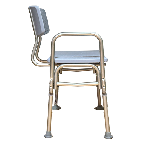  Silla de Transferencia Bariátrica  de Aluminio Reforzado con Respaldo,  Color Azul Celeste