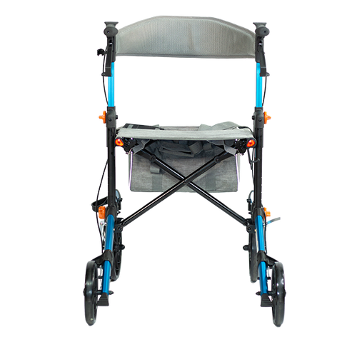  Rollator de Aluminio con Altura Ajustable, Color Azul Metálico 