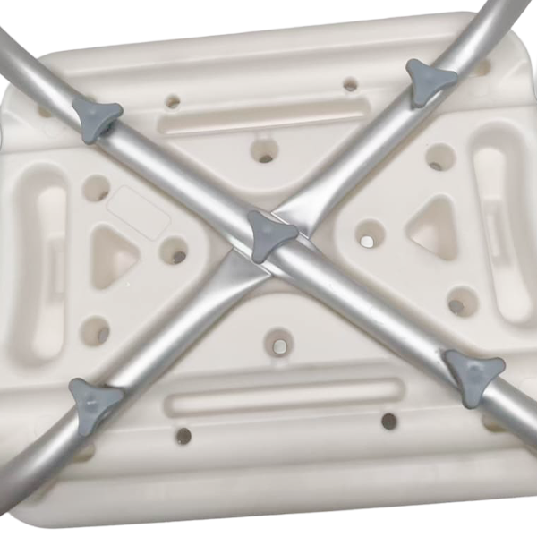  Banco para Ducha ReActiv de Aluminio sin Respaldo y con Brazos Desarmables, Blanco