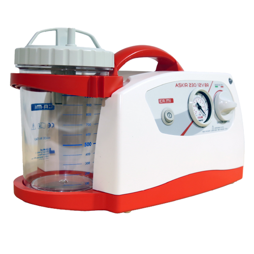 Aspirador de Secreciones New Askir 230 con Batería de 12V con Frasco de Policarbonato de 1000 ml