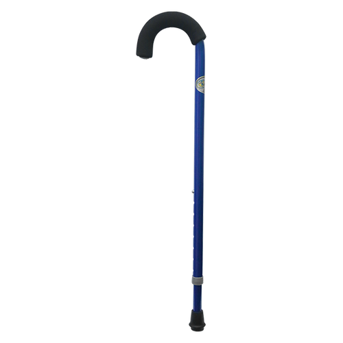 Bastón de Aluminio Esmaltado - Mango Curvo - Azul Brillante