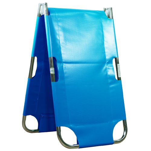 Camilla para Rescate - Plegadiza con Lona Azul - Cromada