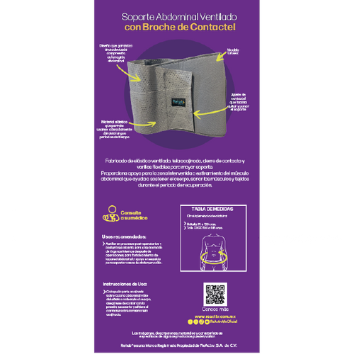  Soporte Abdominal Ventilado con Broche de Contactel , Unitalla