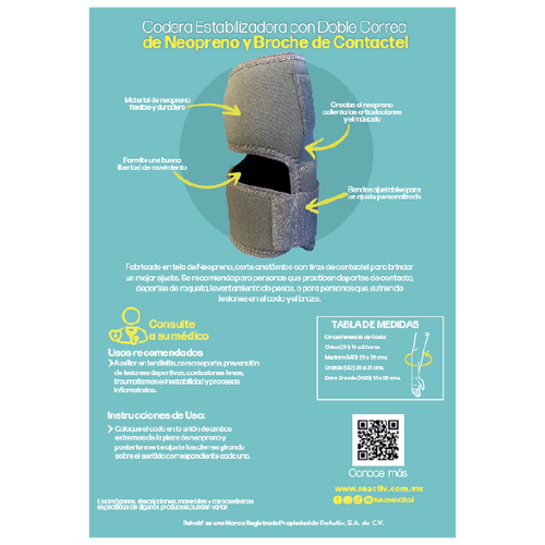  Codera Estabilizadora con Doble Correa de Neopreno y Broche de Contactel , Ch