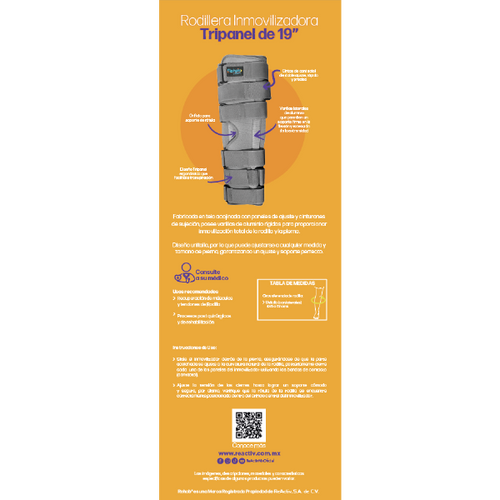  Rodillera Inmovilizadora TriPanel , de 19" Unitalla