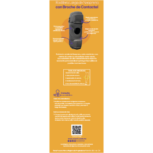  Rodillera Larga de Neopreno con Broche de Contactel , Gd