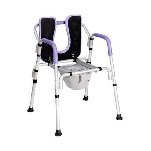 Cómodo de Aluminio para Ducha 4 en 1 Plegable con Respaldo - Púrpura