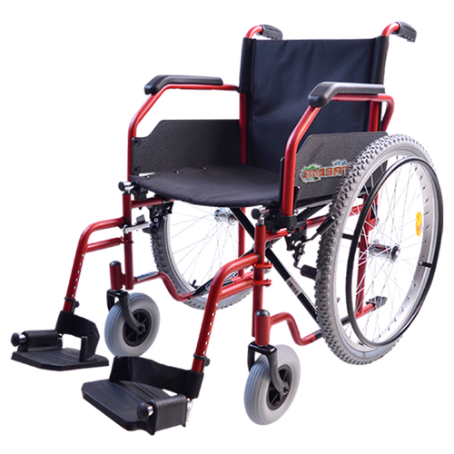 Silla de Ruedas Xtreme con Brazos FlipUp y Descansapies Abatibles y Desmontables - 18 pulgadas - Neumática - Rojo Fuego 