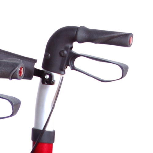 Andadera Rollator Travel de Aluminio con Descansapies - Plegable - Roja