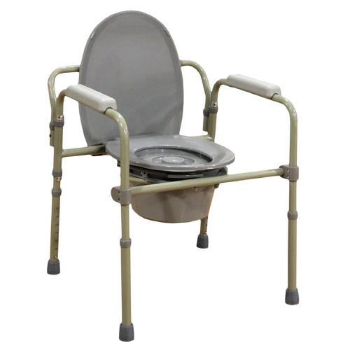 Cómodo de Acero - Plegable con Respaldo - Gris