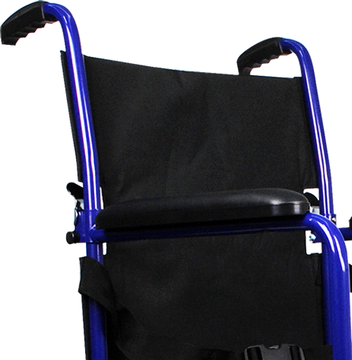 Silla de Ruedas  Forte de Traslado de Acero con Freno de Acompañante y Descansapies Desmontable - Color Azul