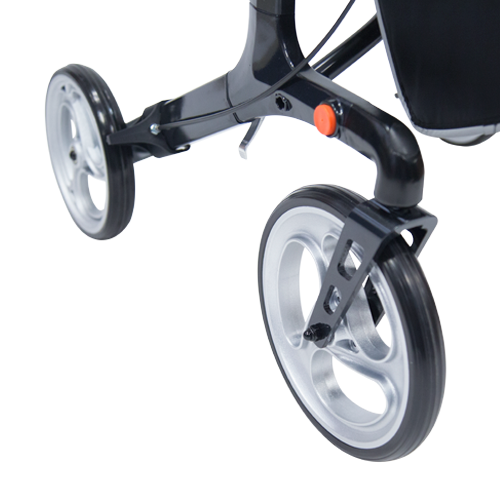 Andadera Rollator de Aluminio Plegable con Ruedas - Negro Perla