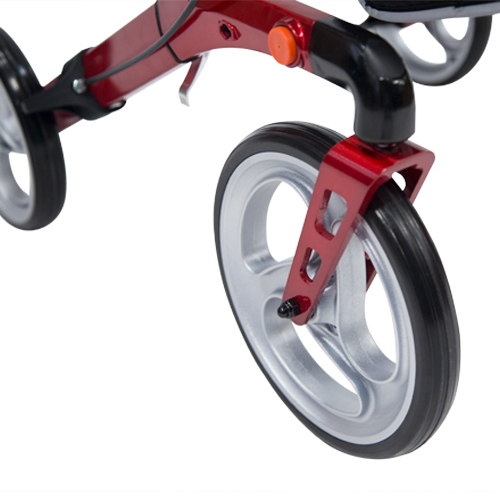 Andadera Rollator de Aluminio Plegable con Ruedas - Rojo Cereza