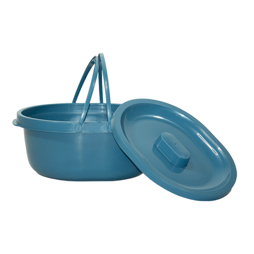  Silla Cómodo Ducha de Aluminio con Reposapiés Integrado, Color Azul