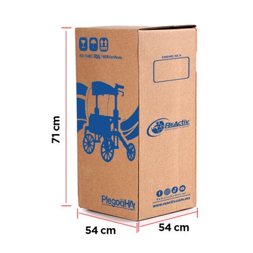  Rollator de Aluminio con Altura Ajustable, Color Azul Metálico 