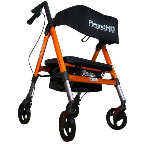  Rollator Bariátrica de Aluminio, Color Naranja Brillante