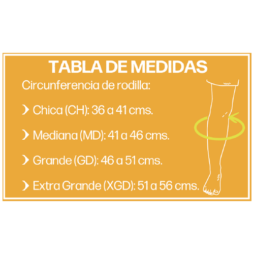  Rodillera Mecánica Post Operatoria de Neopreno con Varillas Metálicas y Broche de Contactel , Md