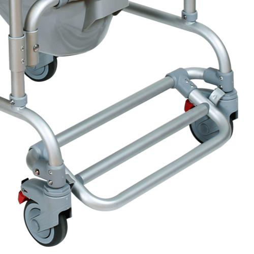 Silla Cómodo Ducha de Aluminio - con Ruedas - Gris