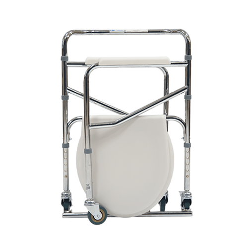 Cómodo Plegable de Acero con Ruedas - Cromado