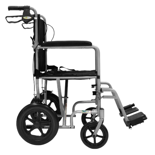 Silla de Ruedas de Aluminio Tipo Traslado de Lujo - Ruedas Traseras 12 pulgadas con freno