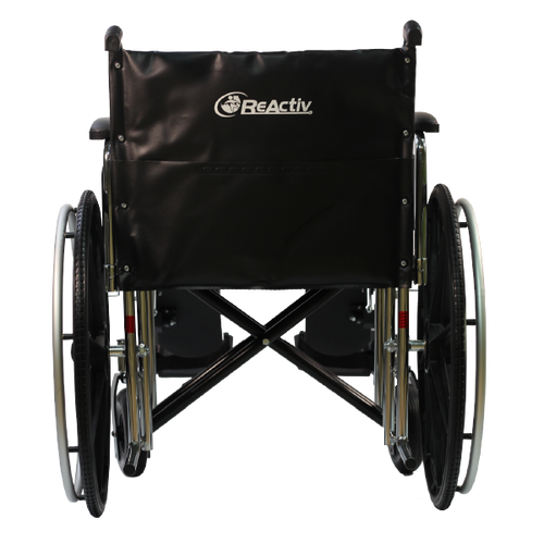 Silla de Ruedas MOVILI Extra-Ancha de 24 Pulgadas, Elevapiernas Desmontables, Cromada