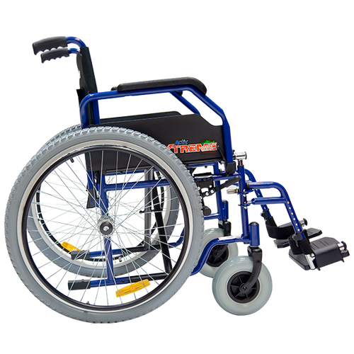 Silla de Ruedas Xtreme con Brazos FlipUp y Descansapies Abatibles y Desmontables - 18 pulgadas - Neumática - Tormenta