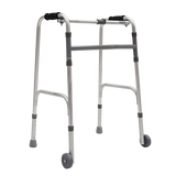 Andadera de Aluminio de Lujo Plegable con Ruedas de 3 pulgadas - Plata