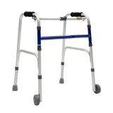 Andadera de Aluminio con Ruedas - Tamaño Junior - Plegable - Azul