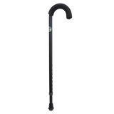 Bastón de Aluminio Esmaltado - Mango Curvo - Negro Mate Texturizado