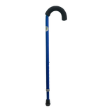 Bastón de Aluminio Esmaltado - Mango Curvo - Azul Brillante