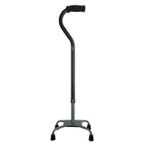 Bastón de Acero 4 Apoyos Bariátrico Base GD - Negro Texturizado