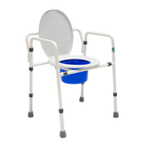 Cómodo de Acero Extra Resistente - Respaldo Removible - Esmaltado Blanco