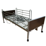 Cama Eléctrica de 3 Posiciones con Panel Rígido y Barandales Desmontables - Gris