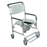 Silla Cómodo Ducha de Aluminio - con Ruedas - Gris