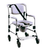 Silla Cómodo Ducha de Aluminio de Lujo con Ruedas - Desarmable - Gris