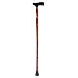 Bastón de Aluminio de 1 Apoyo - Mango Alemán - Plegable - Imitación Madera Roble