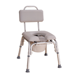Silla Cómodo Ducha de Aluminio sin Ruedas - Acojinado Tipo Herradura - Gris