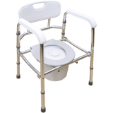 Cómodo de Aluminio con Respaldo - Plegable - Acabado Brillante