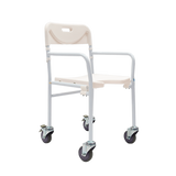 Silla Ducha con Ruedas de 4 pulgadas - Plegable - Blanca