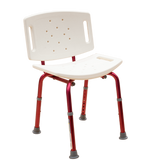 Banco para Ducha con Respaldo - Desarmable - Rojo Granate