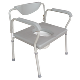 Cómodo de Acero Bariátrico Extra-Ancho con Respaldo Acojinado - Gris