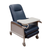 Sillón Reposet Tipo Hemodiálisis con Charola Desmontable - Tapicería Vinyl Azul