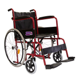 Silla de Ruedas Folding Compacta con Respaldo Plegable - Descansapies Desmontables y Brazos Fijos - Azul