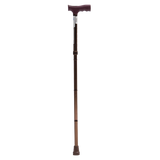 Bastón de Aluminio de 1 Apoyo Mango Alemán - Plegable - Bronce