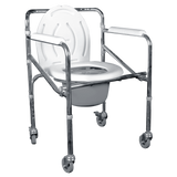 Cómodo Plegable de Acero con Ruedas - Cromado