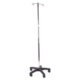 Portasueros Base Nylon 5 Apoyos con Portavenoclisis Doble - Cromado